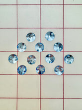 Rhinestones - 10mm Czech "Bright-Cut" Light Sapphire Rivoli (Round) Sew-On Per Dozen